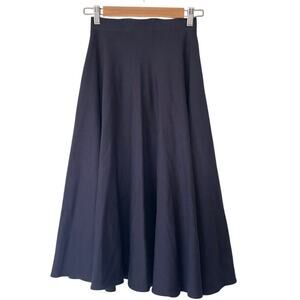 French Connection Navy Blue High Waist Circle Midi Skirt • Size 2